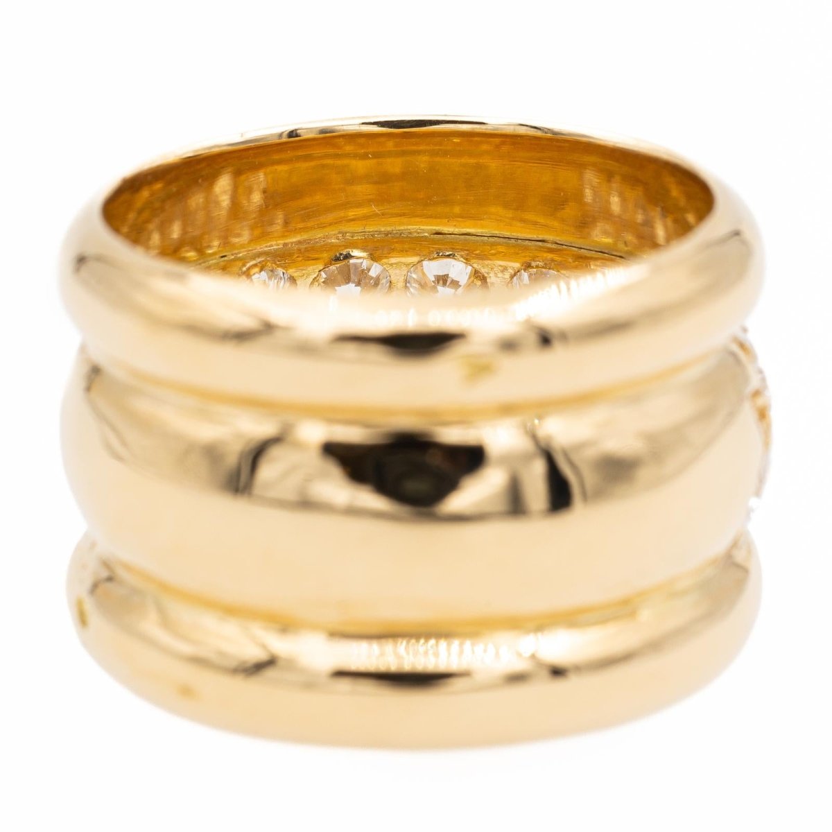 Bague Bandeau en or jaune et diamants - Castafiore