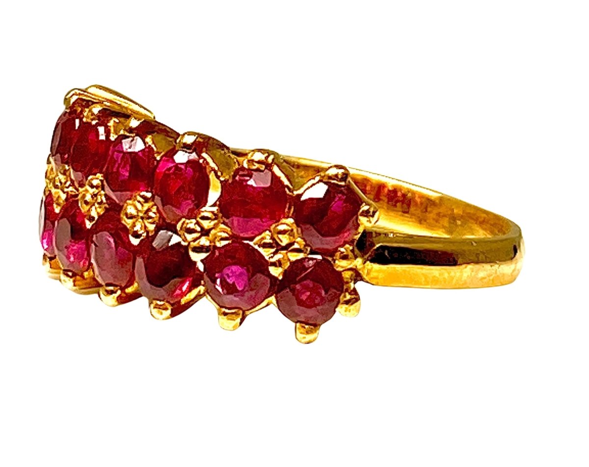 Bague Bandeau en or jaune et rubis - Castafiore