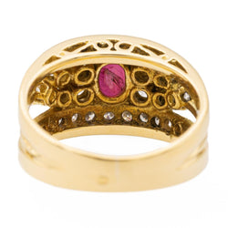 Bague Bandeau en or jaune et rubis - Castafiore
