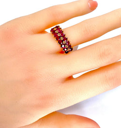 Bague Bandeau en or jaune et rubis - Castafiore