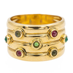Bague Bandeau en or jaune et rubis - Castafiore