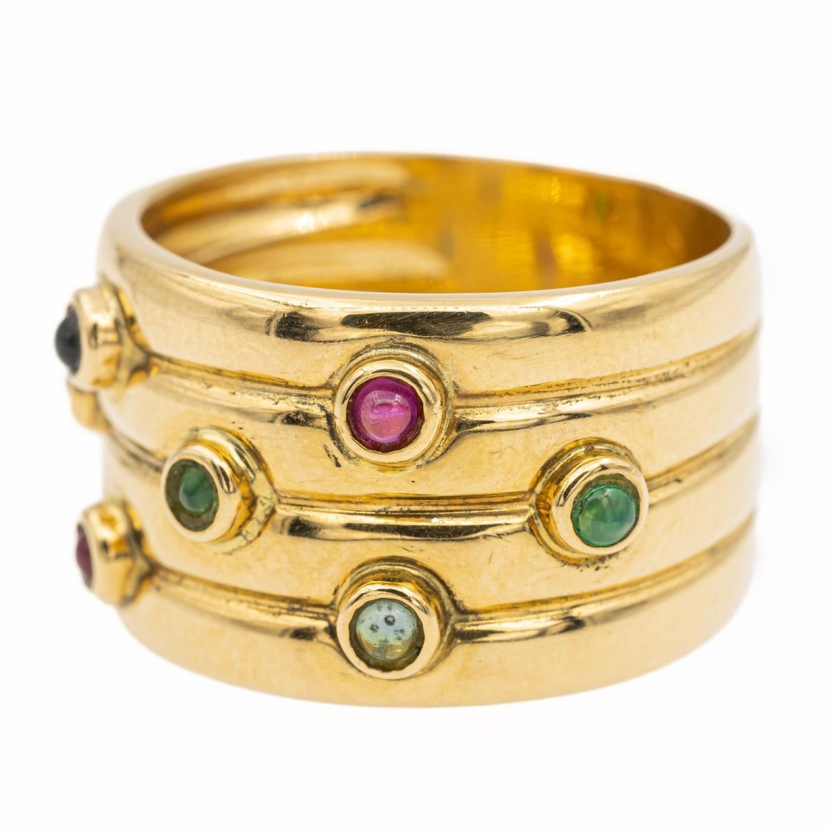 Bague Bandeau en or jaune et rubis - Castafiore