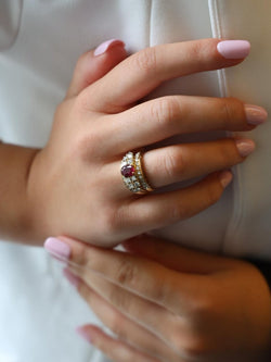 Bague Bandeau en or jaune et rubis - Castafiore