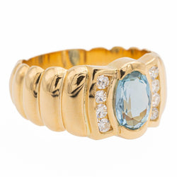 Bague Bandeau en or jaune, topaze et diamants - Castafiore