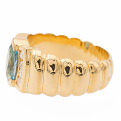 Bague Bandeau en or jaune, topaze et diamants - Castafiore