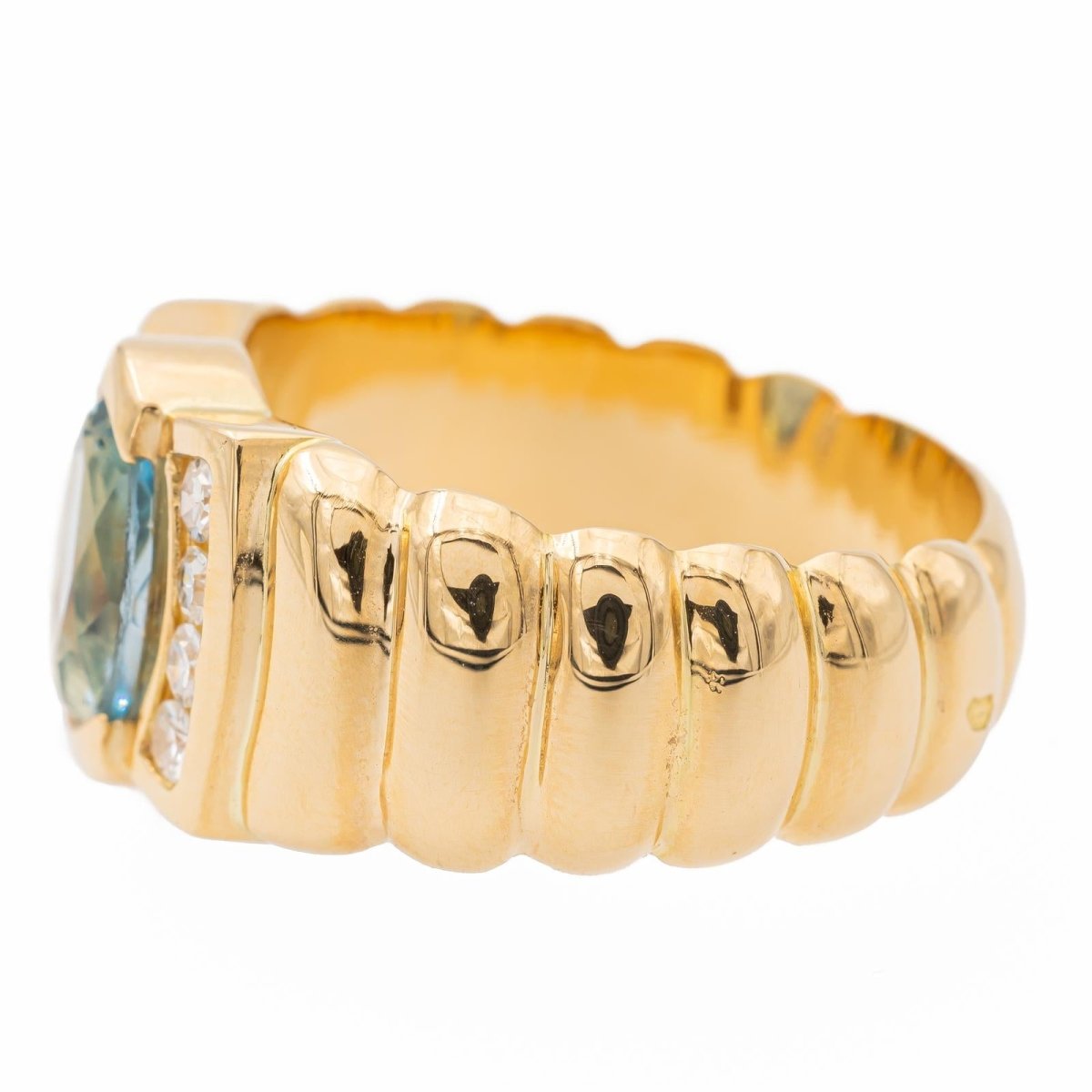 Bague Bandeau en or jaune, topaze et diamants - Castafiore