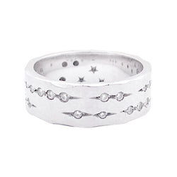 Bague Bandeau H.STERN "Code" en or blanc et diamants - Castafiore