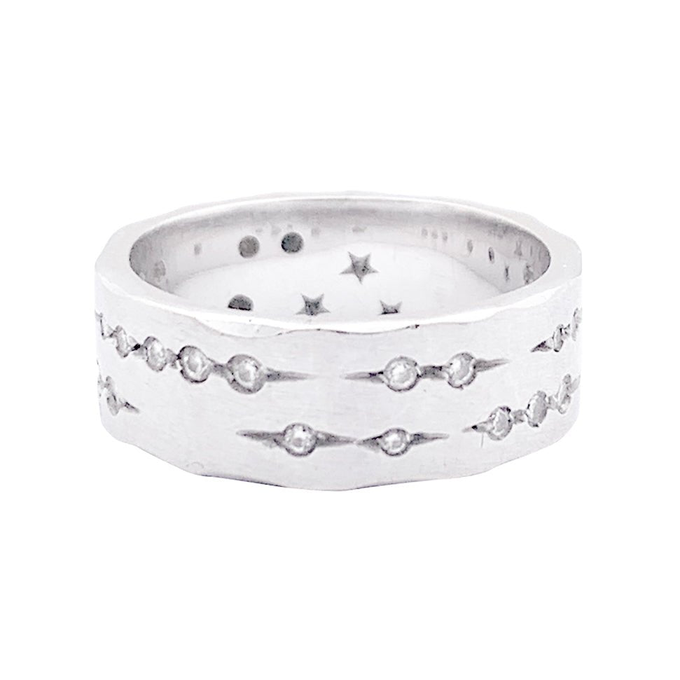 Bague Bandeau H.STERN "Code" en or blanc et diamants - Castafiore