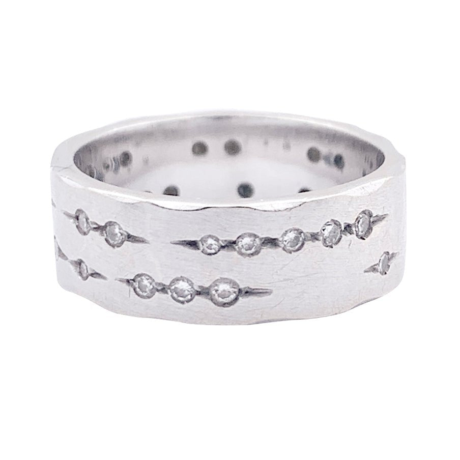 Bague Bandeau H.STERN "Code" en or blanc et diamants - Castafiore