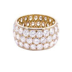 Bague bandeau, or jaune, diamants. - Castafiore