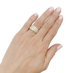 Bague bandeau, or jaune, diamants. - Castafiore