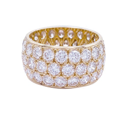 Bague bandeau, or jaune, diamants. - Castafiore