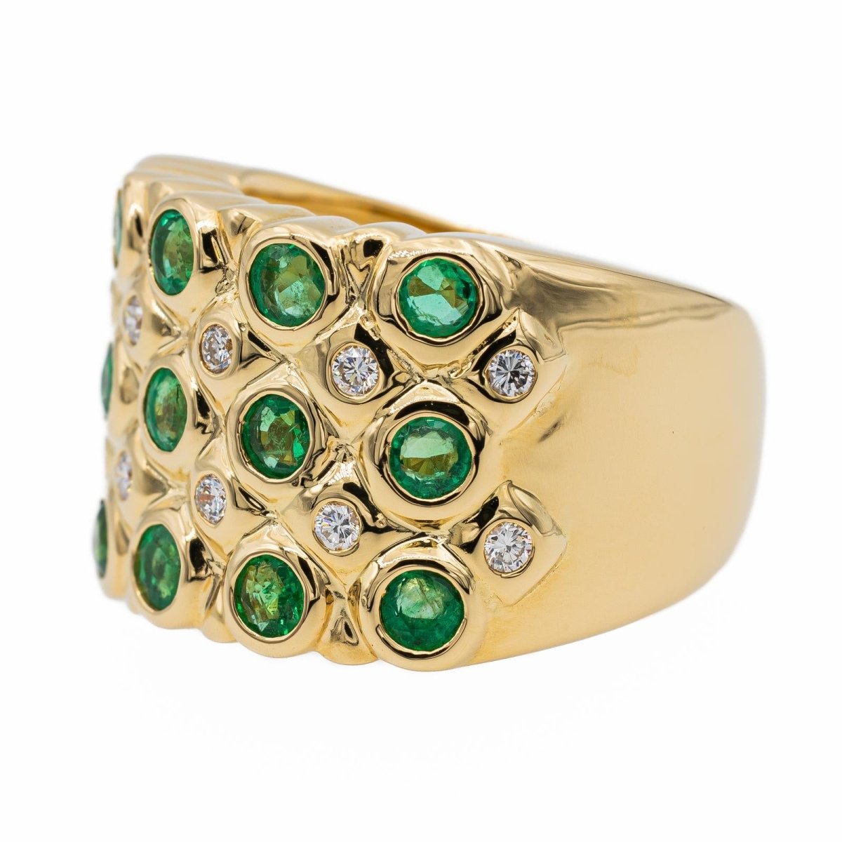Bague Bandeau Or jaune Emeraude - Castafiore