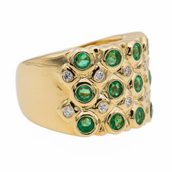 Bague Bandeau Or jaune Emeraude - Castafiore