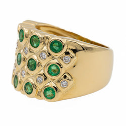Bague Bandeau Or jaune Emeraude - Castafiore