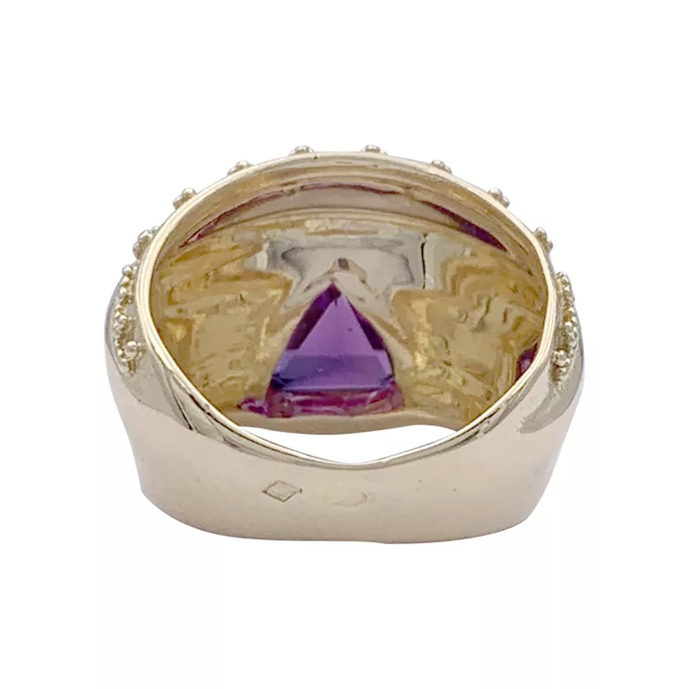 Bague Bandeau or jaune et améthyste - Castafiore