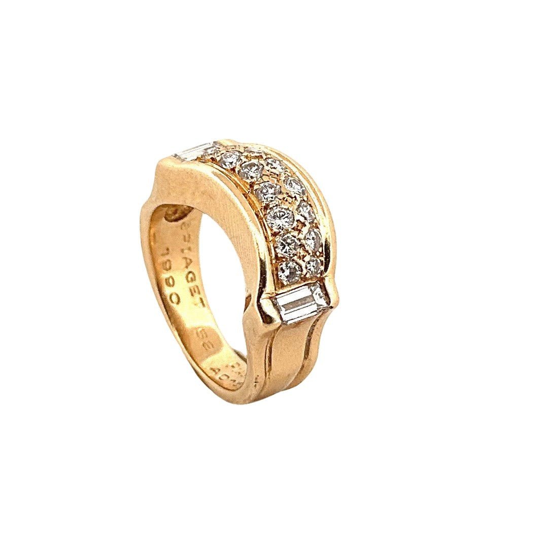 Bague Bandeau PIAGET en or jaune et diamants - Castafiore