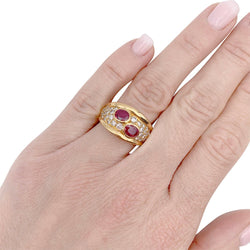 Bague bandeau rubis et diamants - Castafiore