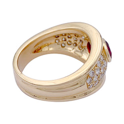 Bague bandeau rubis et diamants - Castafiore