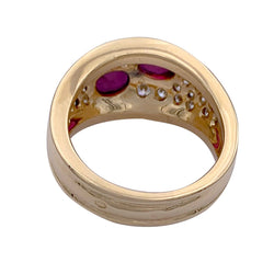Bague bandeau rubis et diamants - Castafiore