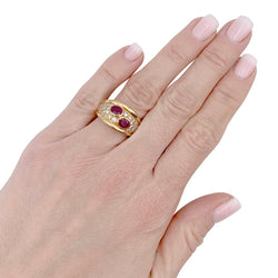 Bague bandeau rubis et diamants - Castafiore