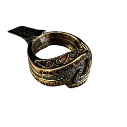 Bague Bandeau trois ors et diamants - Castafiore