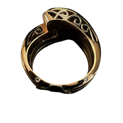 Bague Bandeau trois ors et diamants - Castafiore