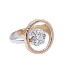 Bague bicolore en or rose , or blanc et diamants - Castafiore