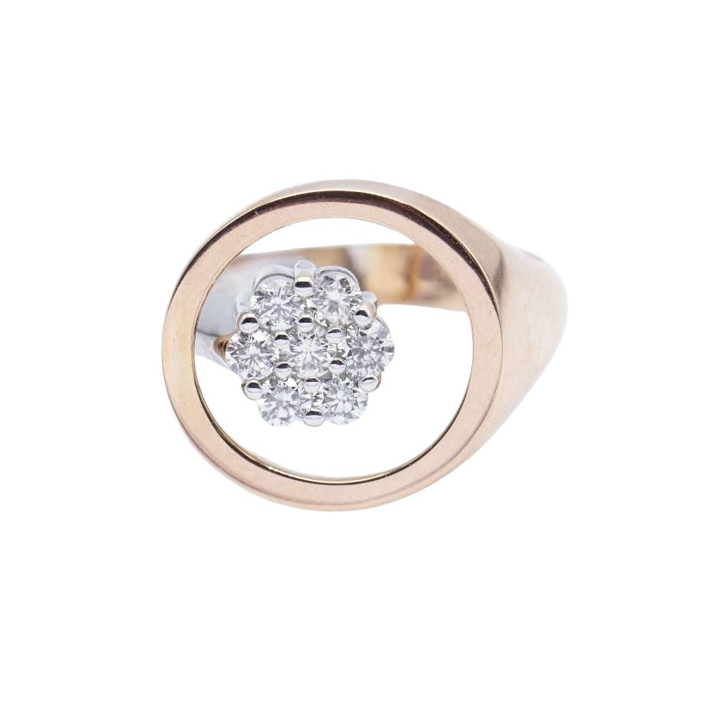 Bague bicolore en or rose , or blanc et diamants - Castafiore