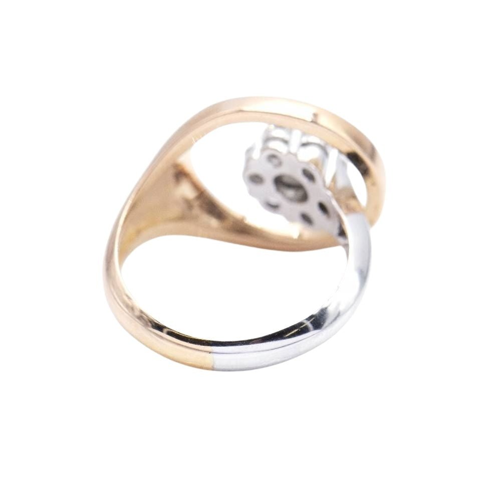 Bague bicolore en or rose , or blanc et diamants - Castafiore