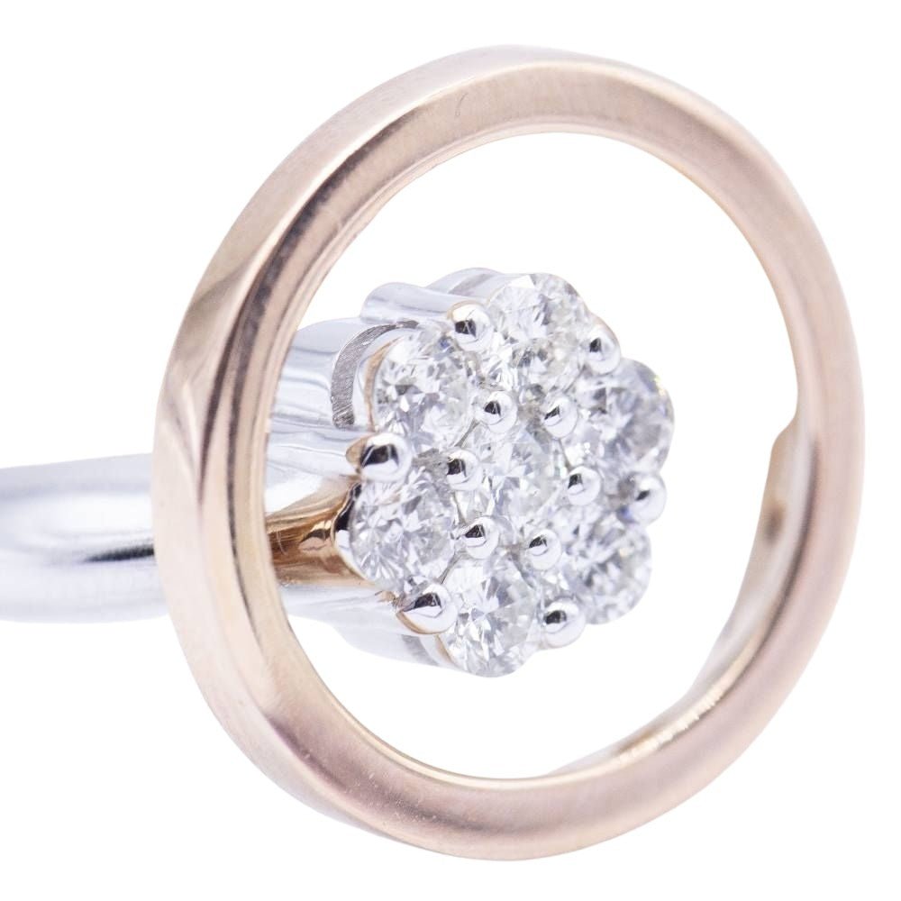 Bague bicolore en or rose , or blanc et diamants - Castafiore