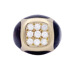 Bague Boucheron, "Chevalière", or jaune, bois et diamants. - Castafiore