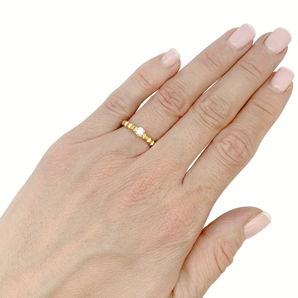 Boucheron ring, “Clou de Paris”, yellow gold, diamond – Castafiore