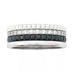 Bague Boucheron, "Quatre Black Edition Small", en or blanc, diamants. - Castafiore