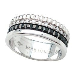 Bague Boucheron, "Quatre Black Edition Small", en or blanc, diamants. - Castafiore