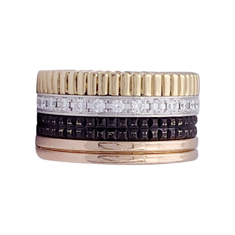 Bague BOUCHERON "Quatre Classique Large", trois ors et diamants - Castafiore