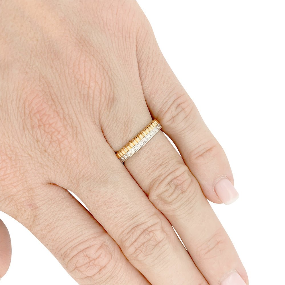 Bague Boucheron, “Quatre Radiant Edition Grosgrain”, deux ors et diamants - Castafiore