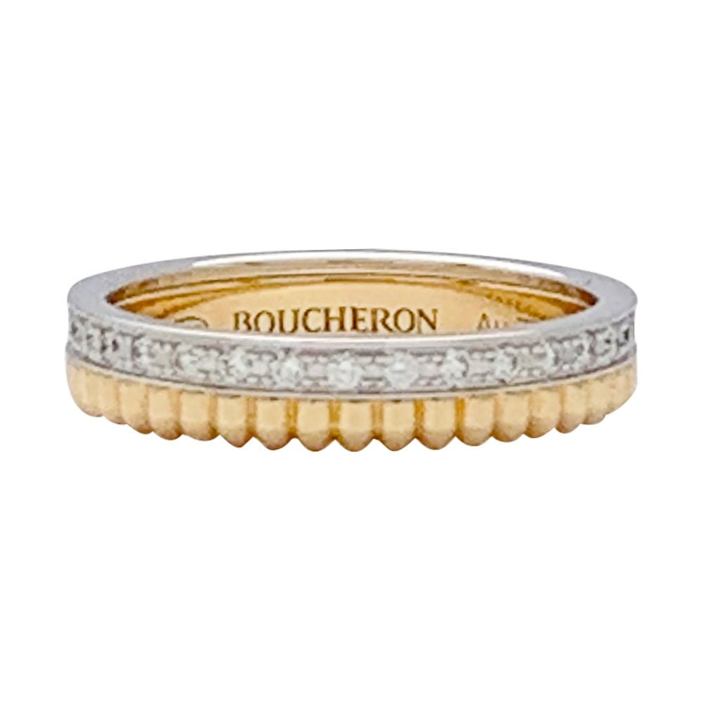 Bague Boucheron, “Quatre Radiant Edition Grosgrain”, deux ors et diamants - Castafiore