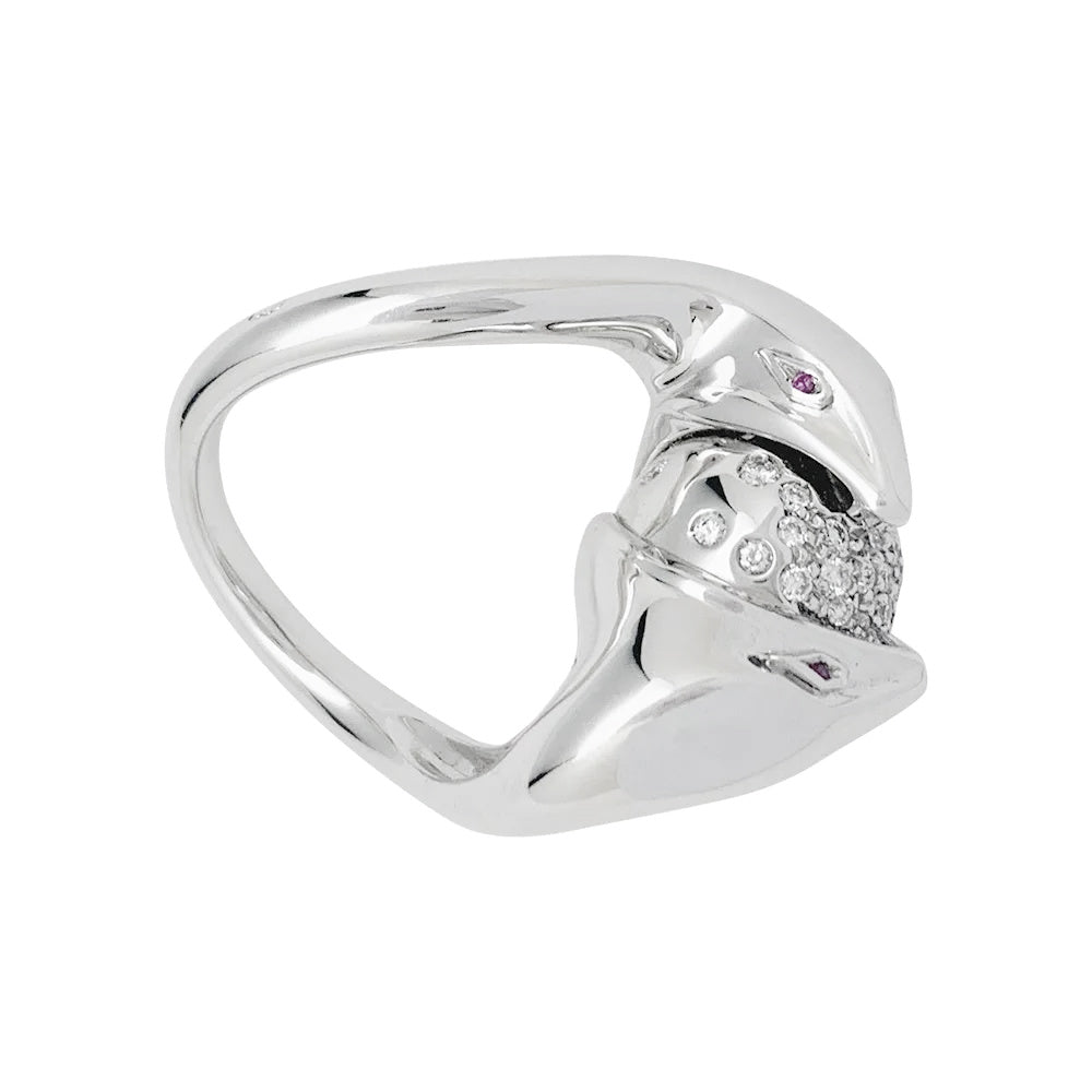 Bague Boucheron, "Trouble", or blanc, diamants - Castafiore