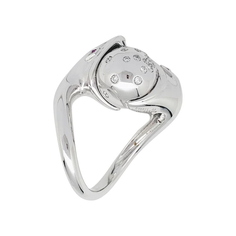 Bague Boucheron, "Trouble", or blanc, diamants - Castafiore