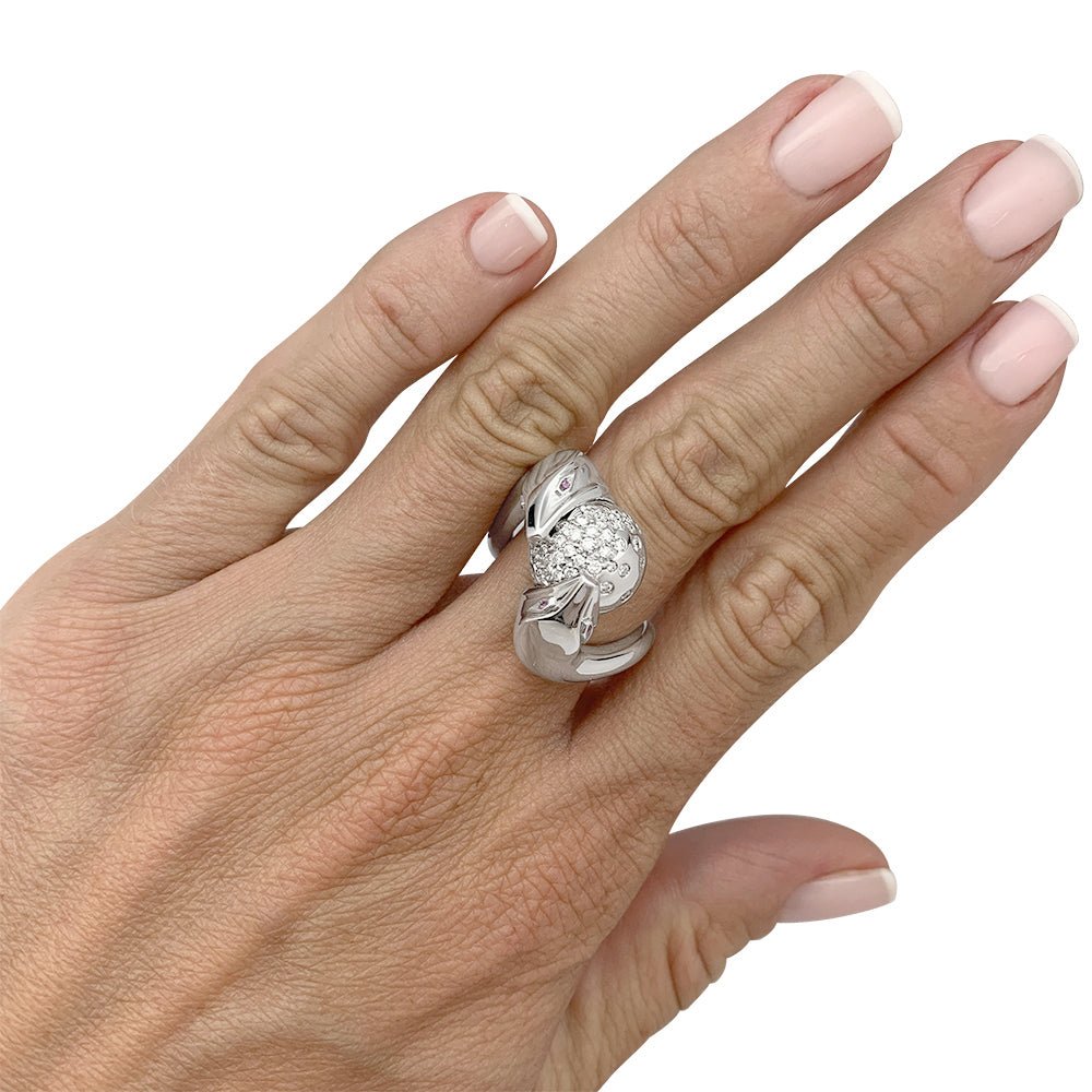 Bague Boucheron, "Trouble", or blanc, diamants - Castafiore