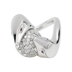 Bague Boucheron, "Trouble", or blanc, diamants - Castafiore