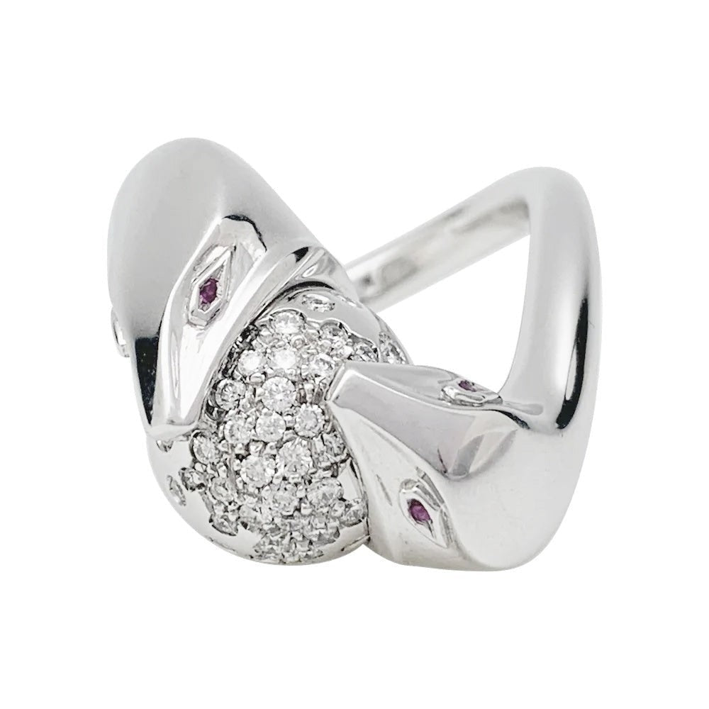 Bague Boucheron, "Trouble", or blanc, diamants - Castafiore
