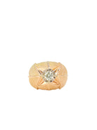 Bague boule ancienne en or jaune et diamant 1950 - Castafiore