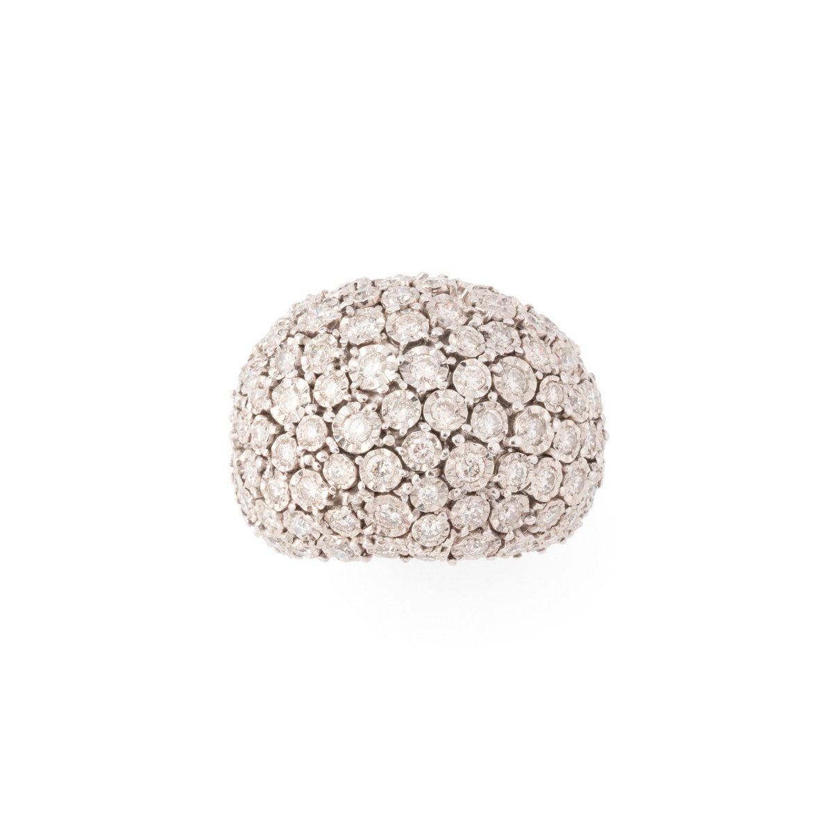 Bague Boule Cocktail en or blanc et diamants - Castafiore