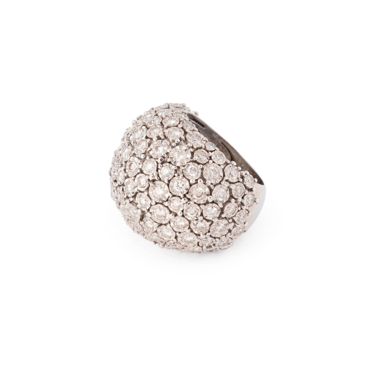 Bague Boule Cocktail en or blanc et diamants - Castafiore