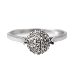 Bague Boule en or blanc et diamant - Castafiore