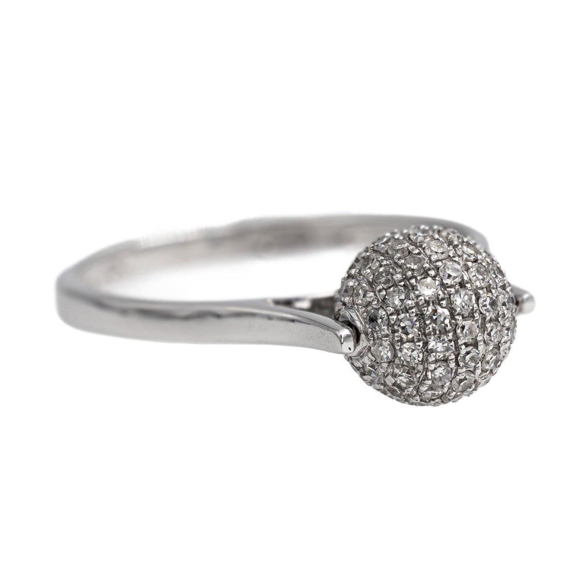 Bague Boule en or blanc et diamant - Castafiore