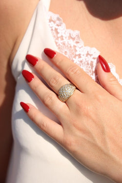 Bague Boule en or jaune et diamant - Castafiore