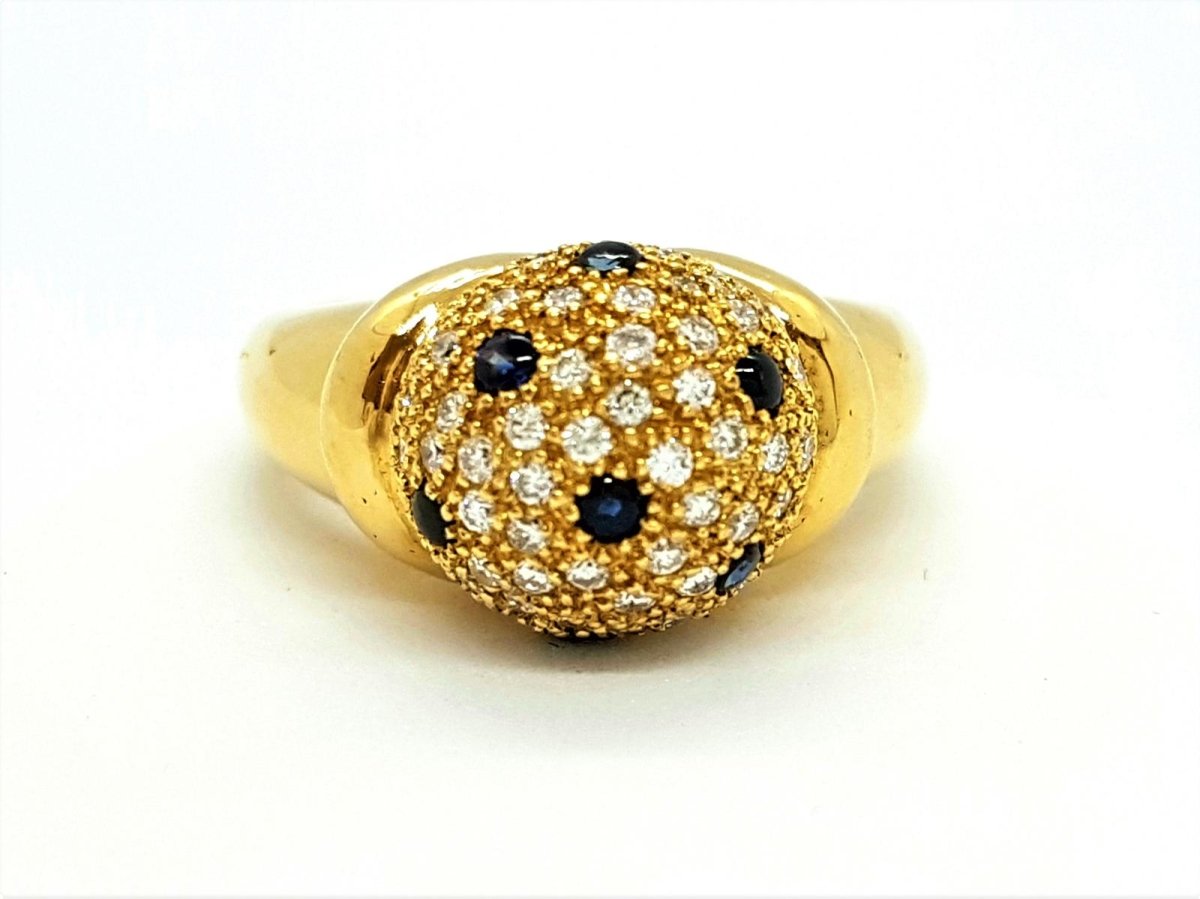 Bague Boule en or jaune et diamants - Castafiore